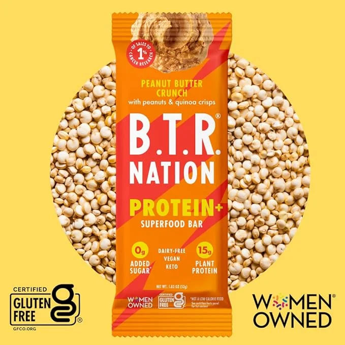 Vegan Keto Plant Based Protein & Fiber Bars by B.T.R. - Low Carb & GF | 6 Bars | Free of Sugar Alcohols, Dairy, Soy and Bo...