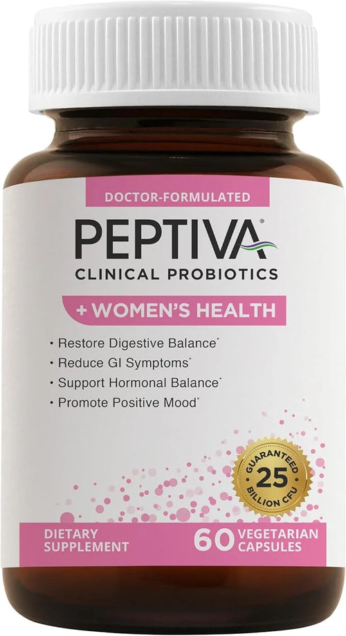 Peptiva Probiotics for Women's Health 25 Billion 60 Vegetarian