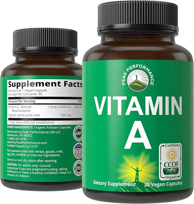 Peak Performance Certified Organic Vitamin A 5000 IU
