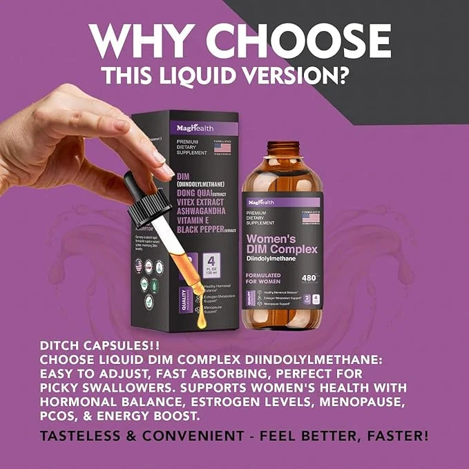 DIM Supplement | with Ashwagandha, Dong Quai, Vitex Extracts, 200mg Diindolylmethane - Hormone Balance, Menopause Suppleme...
