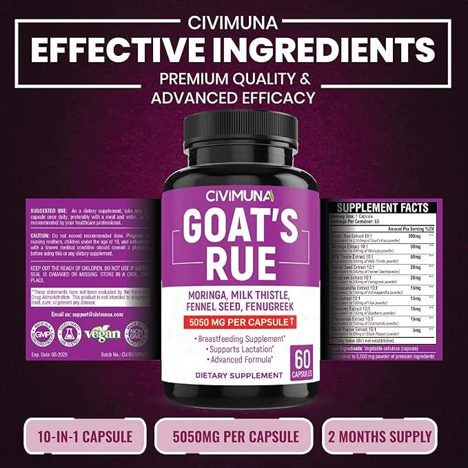 (2 Packs) Goat’s Rue Capsules 5050mg 4 Months