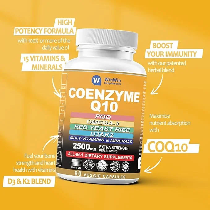Coq10 1000mg PQQ Omega 3 Fish D3 K2 K2 &