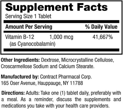 Earth's Splendor Energy Supplements, with Vitamin B12, Dietary (1000mcg, 400 400 Tablets, 2)