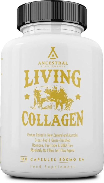 Ancestral Supplements Grass Fed Beef Living Collagen Nutritional Powder Supplement, 3000mg, Promotes Healthier, Younger Lo...