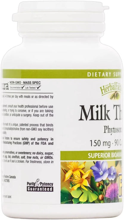 HerbalFactors by Natural Factors, Milk Thistle 90 capsules (90 servings)