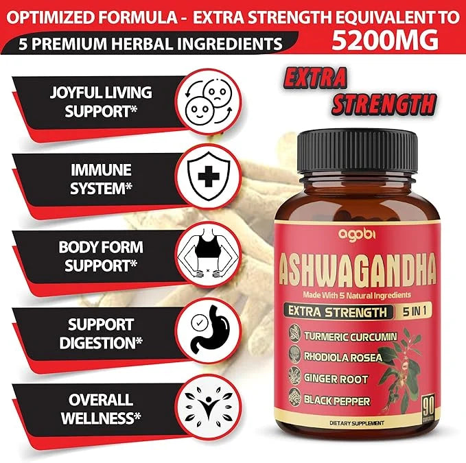 90 Capsules - Ashwagandha Supplement Capsules
