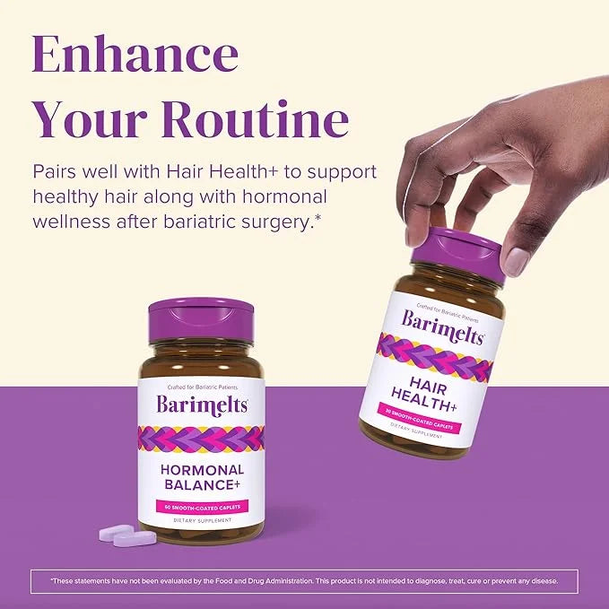 BariMelts Hormonal Balance+, 60 Easy-Swallow Caplets (1-Month Supply), Bariatric Supplement with DIM, NAC and Chasteberry,...