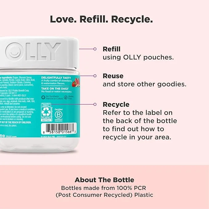 Olly Teen Girl Multi Gummy, Healthy 15 Essential 35 Day 70 Count