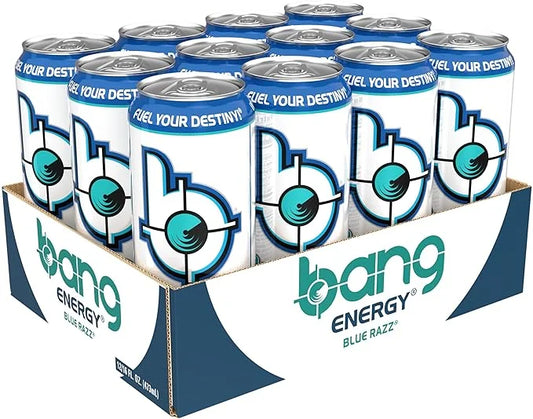 Bang Energy Blue Razz, Sugar-Free Energy Drink, 16-Ounce (Pack of 12) - Product Image