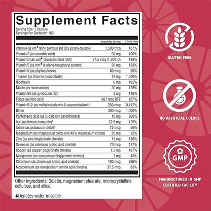 Celebrate Vitamins Multi-Complete, 45mg Iron – (180 Capsules)