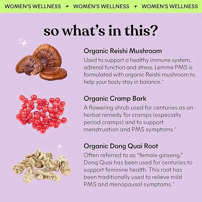 Lemme PMS Hormone Balance for Women Liquid Drops, PMS & Mild Period Cramping Relief, 10-in-1 Herbal Blend with Raspberry L...