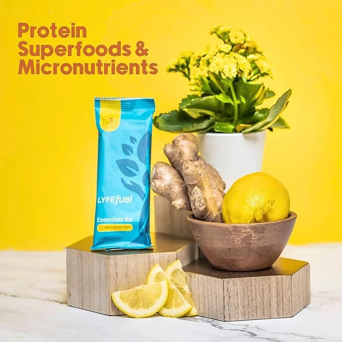 Essential Nutrition Bars by LyfeFuel | Vegan Protein Bar & Low Carb Meal Replacement for Intermittent Fasting and Hunger C...