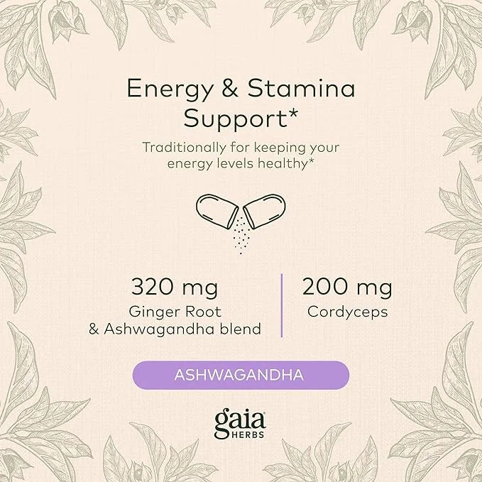 Gaia Herbs Adaptogen Performance Mushrooms & Herbs 60 Organic (30-Day Supply)