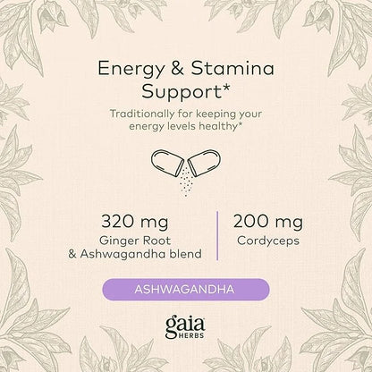 Gaia Herbs Adaptogen Performance Mushrooms & Herbs 60 Organic (30-Day Supply)