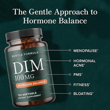 DIM Supplement 100 mg | Estrogen Balance for Women & Men | Diindolylmethane for Hormone Balance, Hormonal Acne, Menopause ...