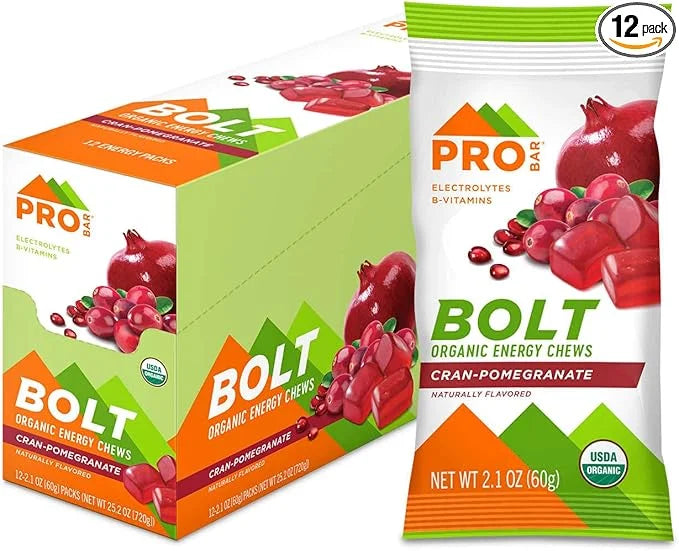 PROBAR - BOLT Organic Energy Chews, Cranberry Pomegranate, Non-GMO, Gluten-Free, USDA Certified Organic, Healthy, Natural ...