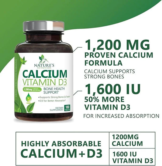 Calcium 1200 mg Plus Vitamin D3, 180 Tablets