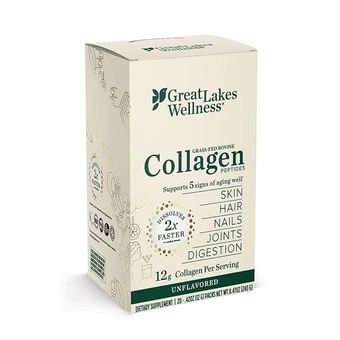 Great Lakes Wellness Collagen Peptides Powder 20 Sticks