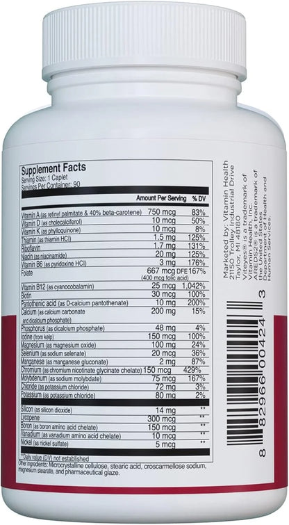 Viteyes Classic AREDS 2 Companion Multivitamin 2 Users, 90 Capsules