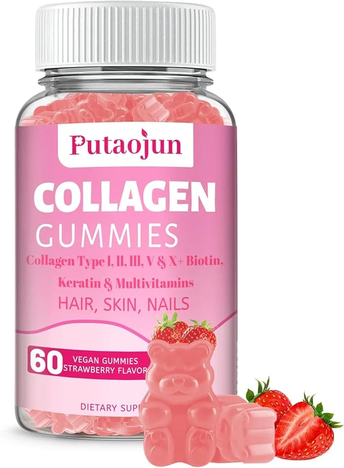 Collagen Gummies.Vegan Collagen 2500mg Hydrolyzed Collagen,15000mcg Boltin,500mg Lrish Moss,300mg Keratin,1500mcg Keratin,...