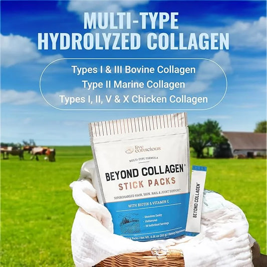 Live Conscious Beyond Collagen Peptides Powder (30 Pack)