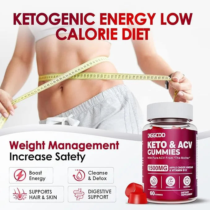 Keto ACV Gummies Advanced Weight - L0ss-,- Keto Gummy Supplement for Women and Men, with 1500MG Apple Cider Vinegar & Vita...