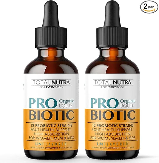 Liquid Probiotic for Women, Men, Kids, Toddler Probiotic: USDA Organic Vegan Probiotic Liquid & Alfalfa Blend + Acidophilu...