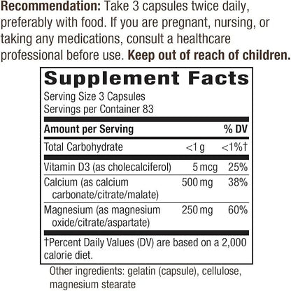 Nature’s Way Calcium-Magnesium-Vitamin D3 250 Capsules
