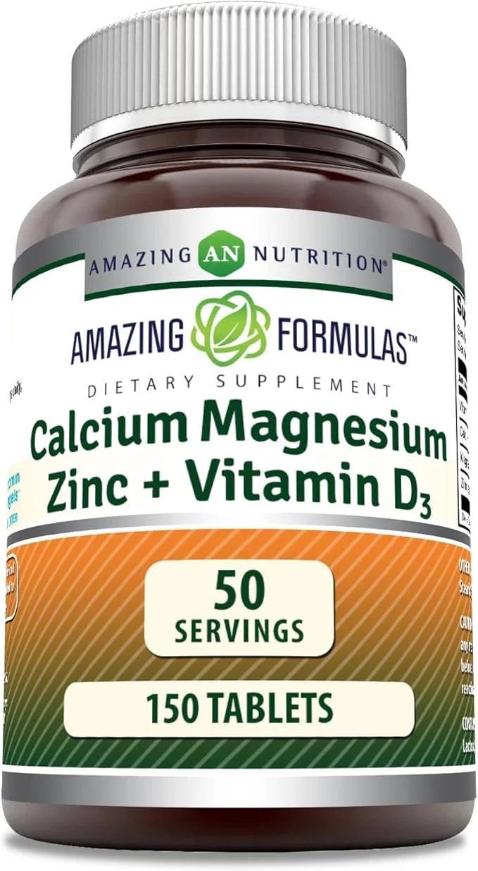 Amazing Formulas Calcium Magnesium Zinc + D3 Supplement 150 Tablets