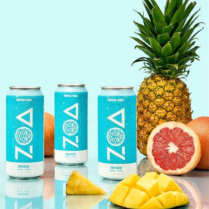 ZOA Zero Sugar Energy Drinks, Tropical Punch - Sugar Free with Electrolytes, Healthy Vitamin C, Amino Acids, Essential B-V...