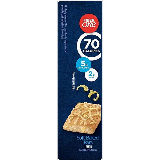 Fiber One 70 Calorie Soft-Baked Bars, Lemon, Snack Bars, 6 ct - Product Image