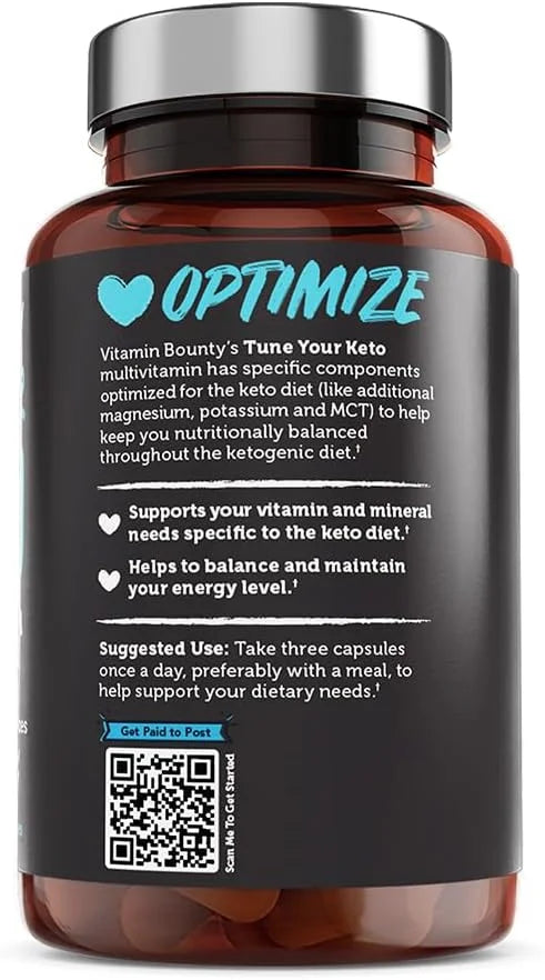 Vitamin Bounty Tune Your Keto Multivitamin – Keto-Specific Nutritional Support with Magnesium, Potassium, and MCT for Ener...