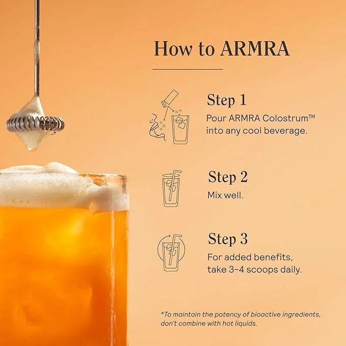 ARMRA Colostrum™ Premium Powder, Grass Fed, Gut Health Bloating Immunity Skin & Hair, Contains 400+ Bioactive Nutrients, P...