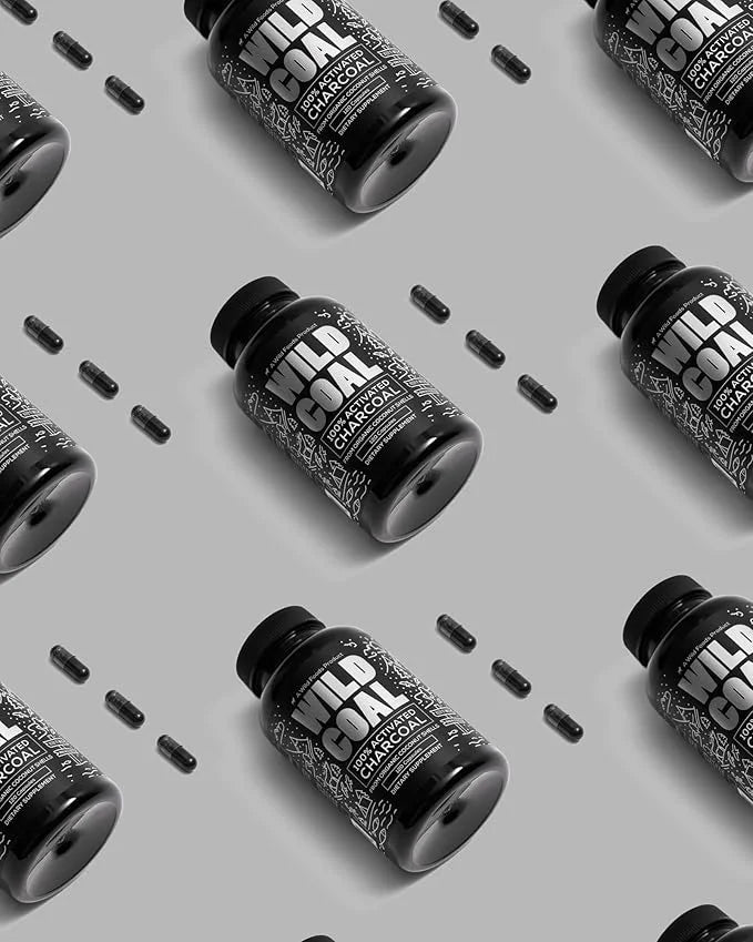 Wild Foods Activated Charcoal Capsules | 100% Organic Coconut Shells Active Tablets for Bloating Relief | Lab Tested & Non...