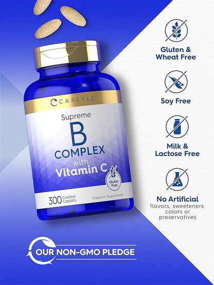 Carlyle Vitamin B Complex plus Vitamin C 300 Caplets