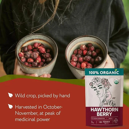 4 LB Value Pack Hawthorn Berries Organic - Hawthorne Berry Tea Organic - Pressure Balance, Heart, Digestion, Immune Suppor...