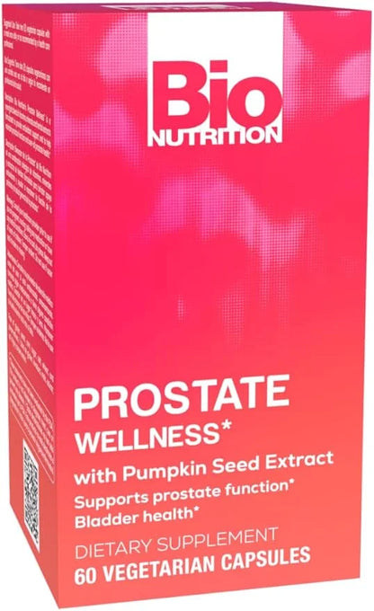 Bio Nutrition Prostate Wellness Support Supplement 60 Vegetarian Capsules | Natural Formula for Men’s Health | Promotes He...