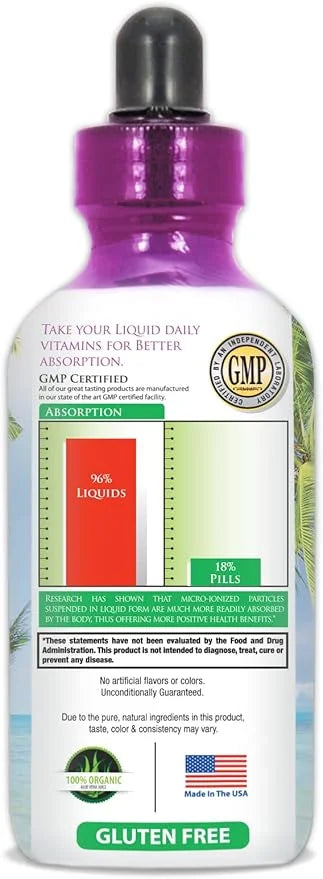 Maximum Strength Liquid Biotin Drops w/ 12,500 MCG -5X More 4oz, 30 30 Serv