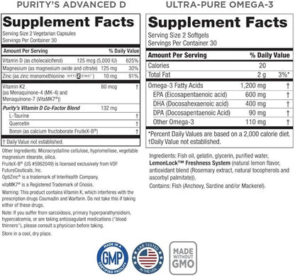 Purity Products KIT Omega-3 Ultra-Pure K2, Zinc,