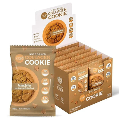 321glo Collagen Cookies | Soft Baked, High Protein Cookies | Low Carb, Low Sugar | Keto Snack for Women, Men, & Kids | 12 ...