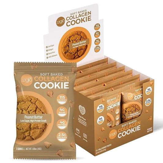 321glo Collagen Cookies | Soft Baked, High Protein Cookies | Low Carb, Low Sugar | Keto Snack for Women, Men, & Kids | 12 ...