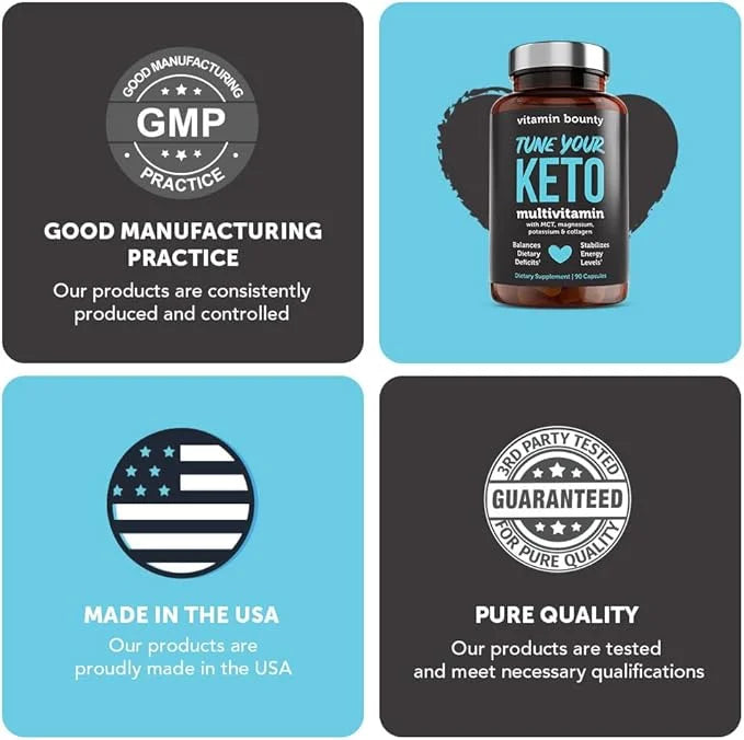 Vitamin Bounty Tune Your Keto Multivitamin – Keto-Specific Nutritional Support with Magnesium, Potassium, and MCT for Ener...