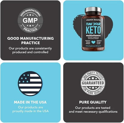 Vitamin Bounty Tune Your Keto Multivitamin – Keto-Specific Nutritional Support with Magnesium, Potassium, and MCT for Ener...