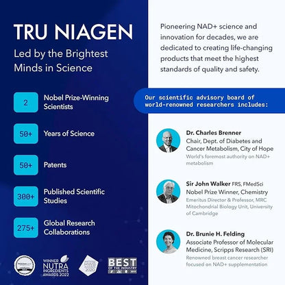 TRU NIAGEN Patented NAD Supplement for Anti Aging and Cell Regeneration, 300mg Niagen, 30 Servings | Supports Cellular Ene...