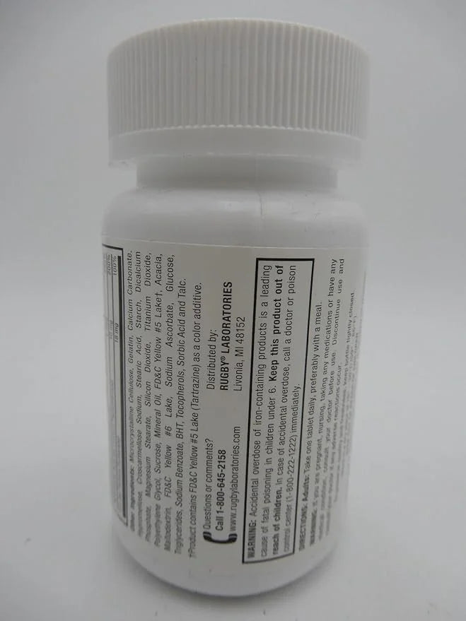 Rugby Tab-A-Vite Multivitamin with Iron and 100 Tablets