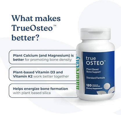 True-Osteo Plant-Based Supplement for Bone Strength D3, Vitamin K2, Silicon| (240 Capsules)