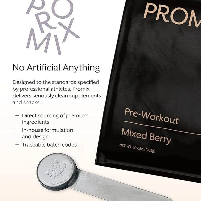 Promix Pre-Workout Powder, Mixed Berry B12, Caffeine,