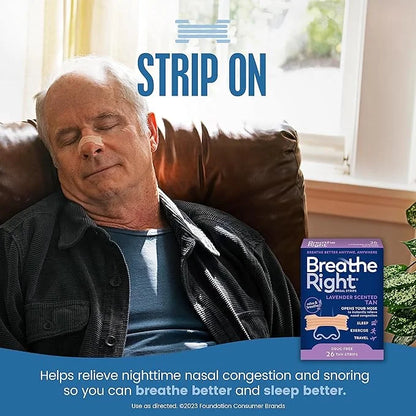 Breathe Right Nasal Strips Lavender Scent 26ct (packaging