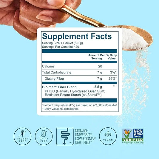 Daily Prebiotic Fiber Travel Packs 20 Servings - Fiber Supplement Powder for Digestive Health & Gut Health - Fiber Powder ...
