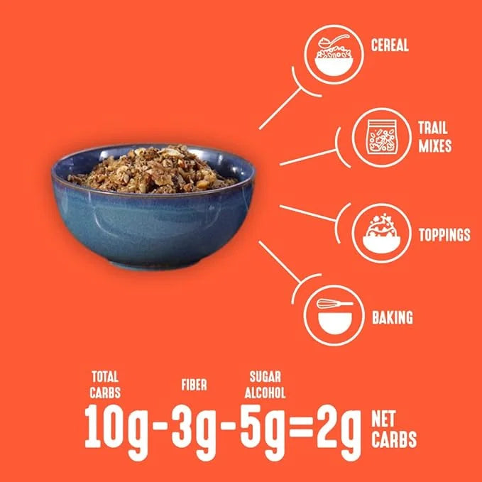 Lakanto Cinnamon Almond Crunch Granola - Delicious Snack, Quick Breakfast Cereal, Keto Friendly, Monk Fruit Sweetener, No ...